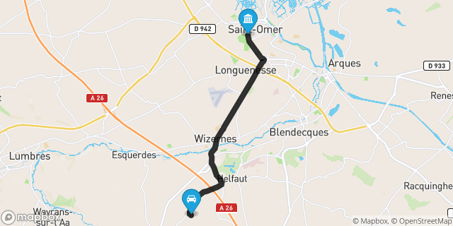 Itinéraire vers Saint-Omer