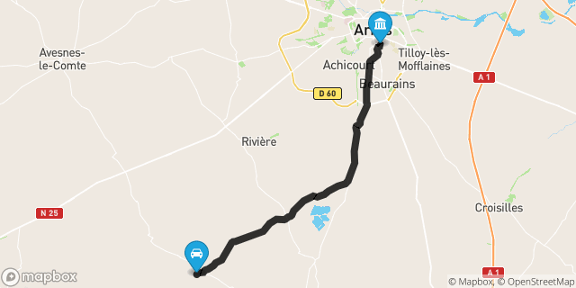 Itinéraire vers Arras
