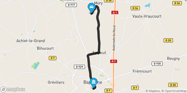 Itinéraire vers Bapaume