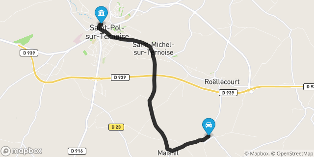 Itinéraire vers Saint-Pol-sur-Ternoise