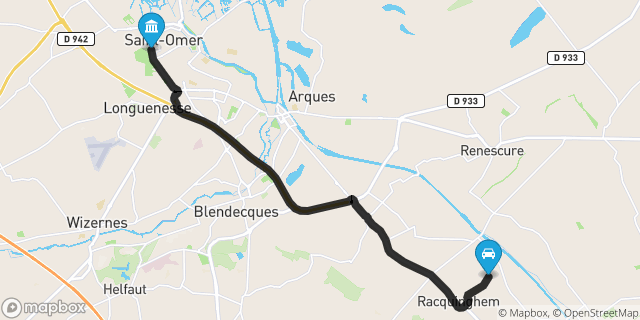 Itinéraire vers Saint-Omer