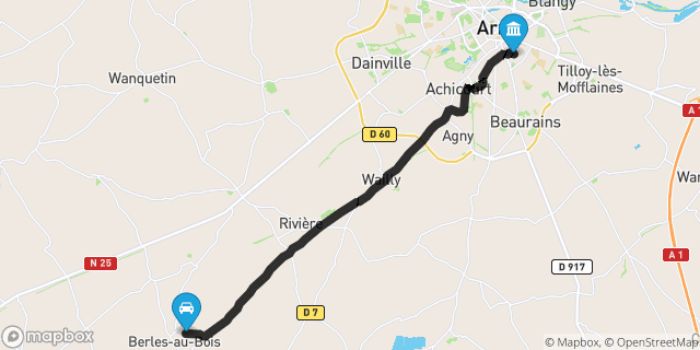 Itinéraire vers Arras
