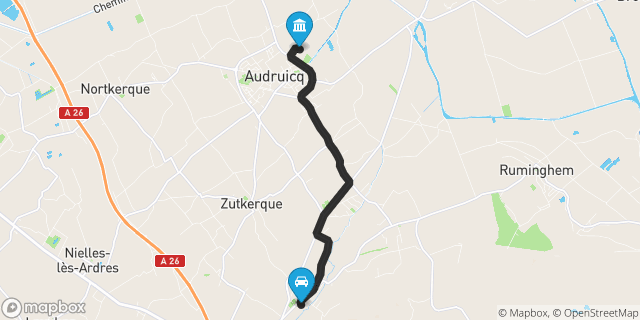 Itinéraire vers Audruicq