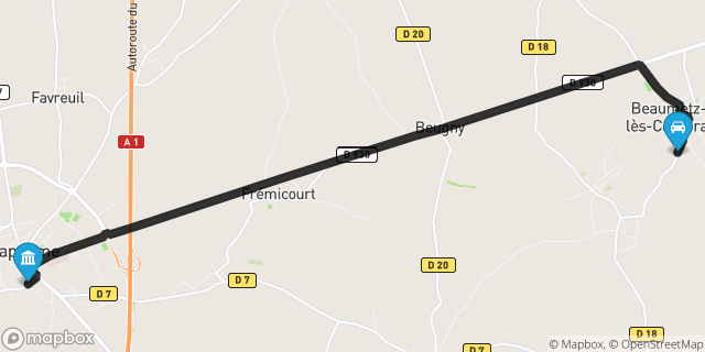 Itinéraire vers Bapaume