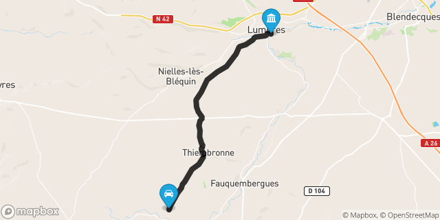Itinéraire vers Lumbres