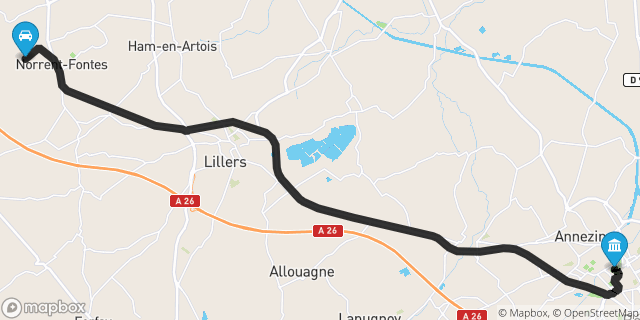 Itinéraire vers Béthune