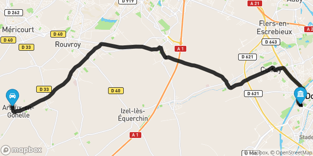 Itinéraire vers Douai