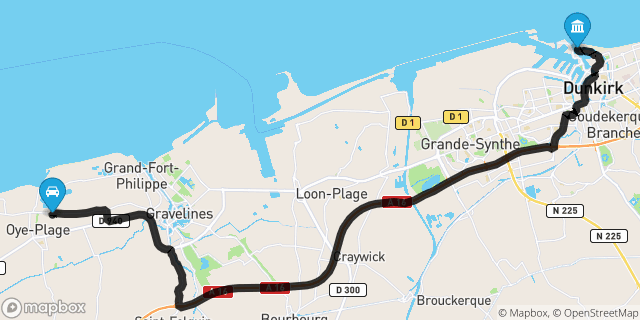 Itinéraire vers Dunkerque