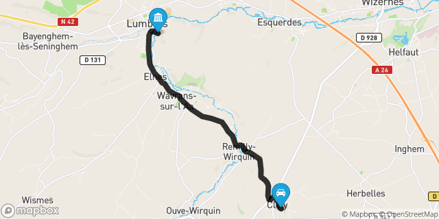 Itinéraire vers Lumbres