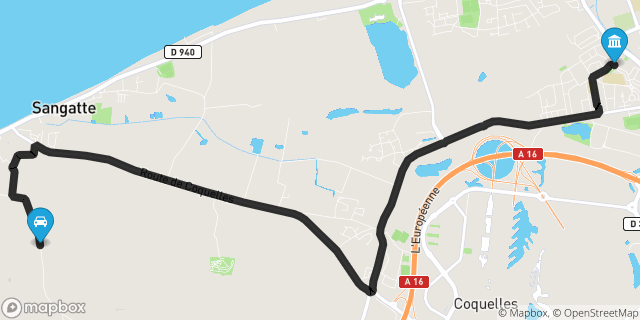 Itinéraire vers Calais