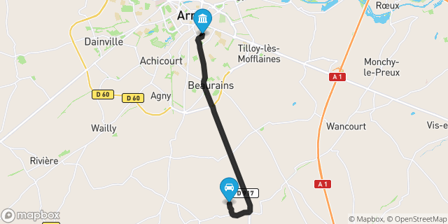 Itinéraire vers Arras