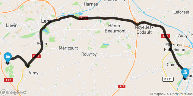 Itinéraire vers Douai