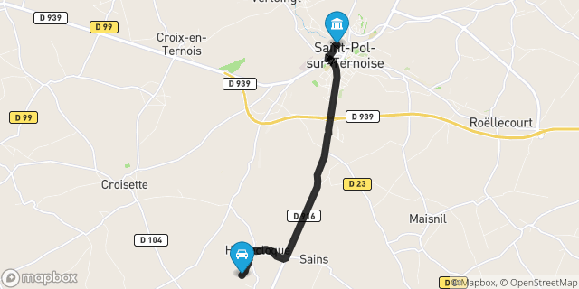 Itinéraire vers Saint-Pol-sur-Ternoise