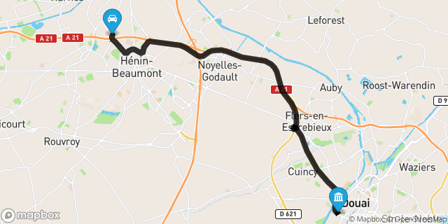 Itinéraire vers Douai