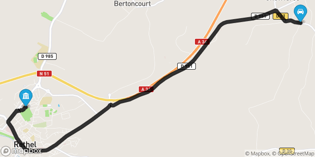 Itinéraire vers Rethel
