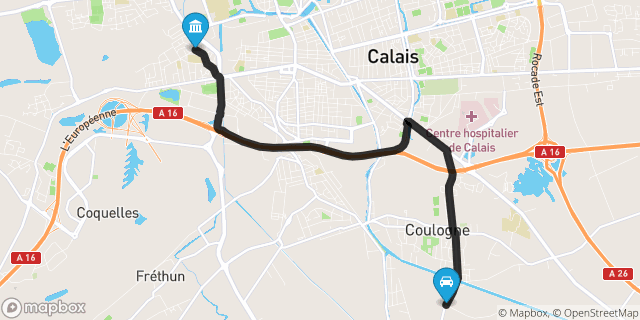 Itinéraire vers Calais