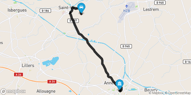 Itinéraire vers Béthune
