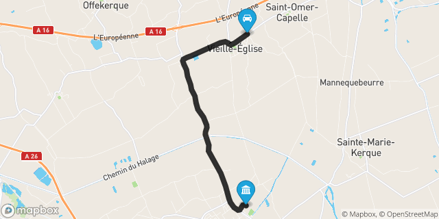 Itinéraire vers Audruicq