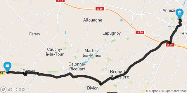 Itinéraire vers Béthune