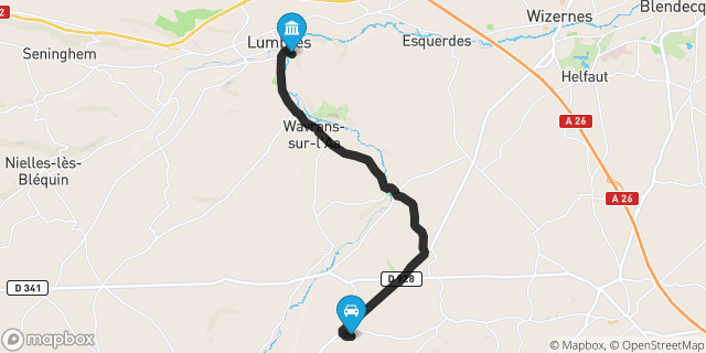 Itinéraire vers Lumbres