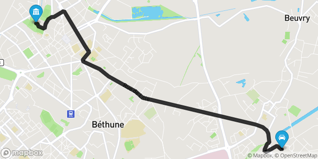 Itinéraire vers Béthune
