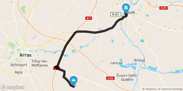 Itinéraire vers Douai