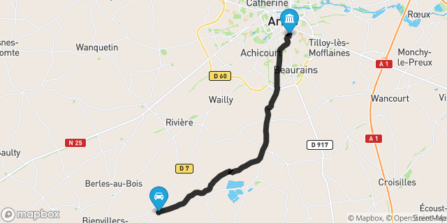 Itinéraire vers Arras