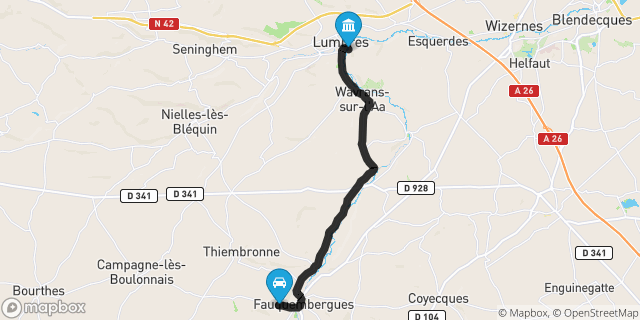 Itinéraire vers Lumbres