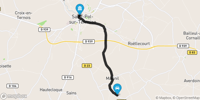 Itinéraire vers Saint-Pol-sur-Ternoise