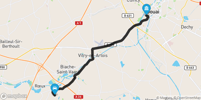 Itinéraire vers Douai