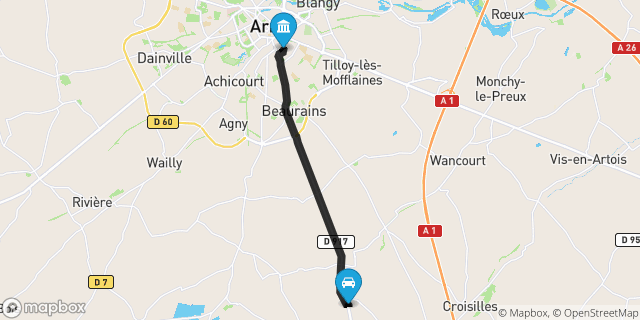 Itinéraire vers Arras