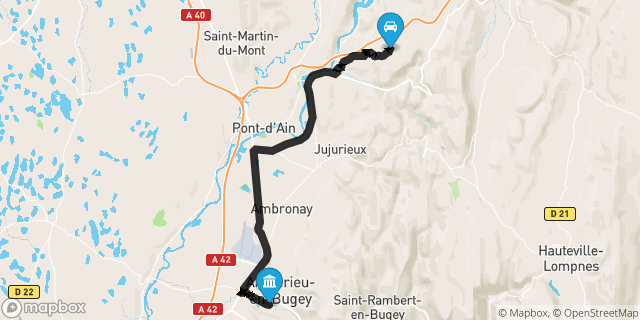 Itinéraire vers Ambérieu-en-Bugey