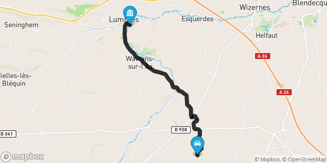 Itinéraire vers Lumbres