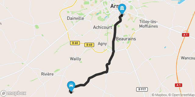Itinéraire vers Arras