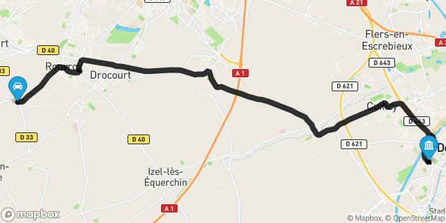 Itinéraire vers Douai