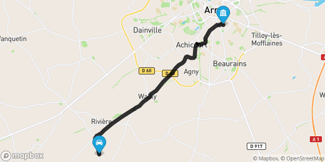 Itinéraire vers Arras