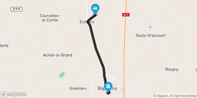Itinéraire vers Bapaume