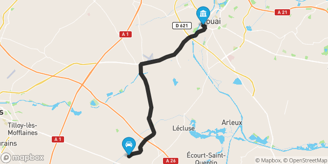 Itinéraire vers Douai
