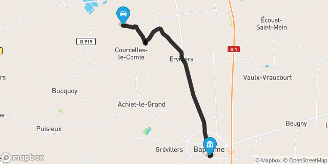 Itinéraire vers Bapaume