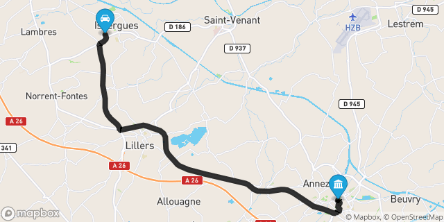 Itinéraire vers Béthune