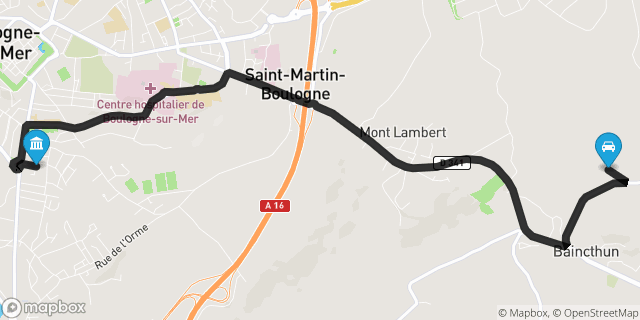 Itinéraire vers Boulogne-sur-Mer