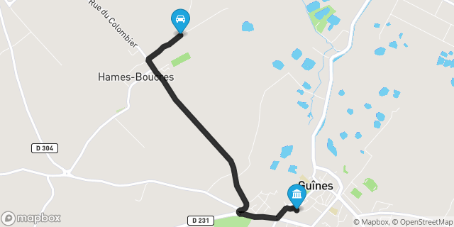 Itinéraire vers Guînes