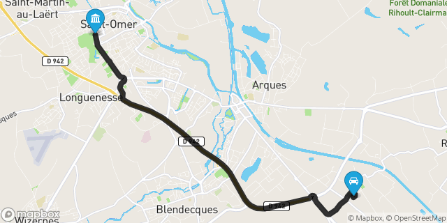 Itinéraire vers Saint-Omer