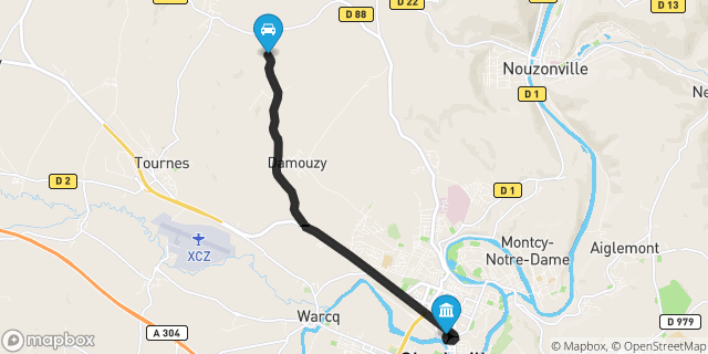 Itinéraire vers Charleville-Mézières