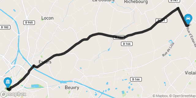 Itinéraire vers Béthune
