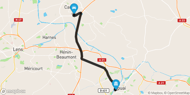 Itinéraire vers Douai