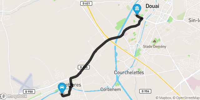 Itinéraire vers Douai
