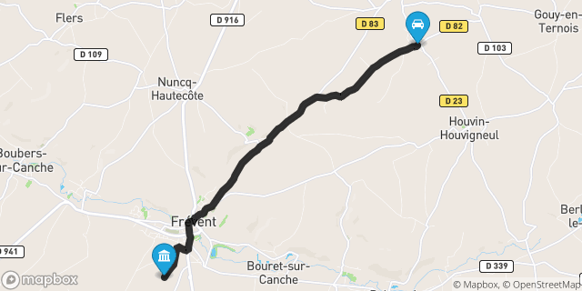 Itinéraire vers Frévent