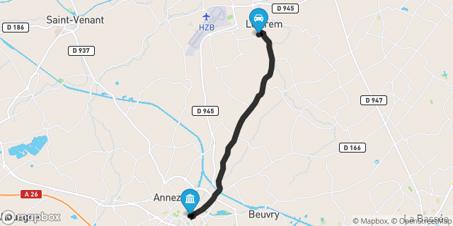 Itinéraire vers Béthune