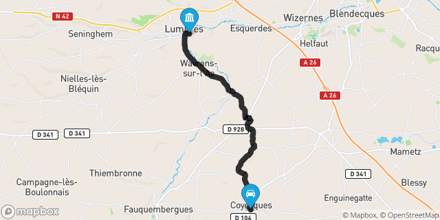 Itinéraire vers Lumbres